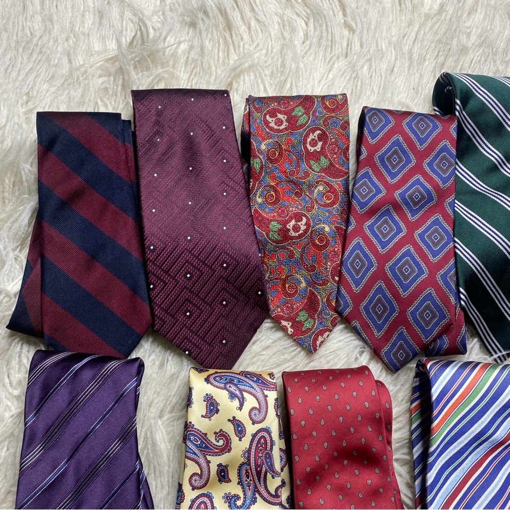 LUXURY Tie Lot of 12 Brioni, Canali, Valentino, Giorgio Armani, Christian Dior - Picture 5 of 11